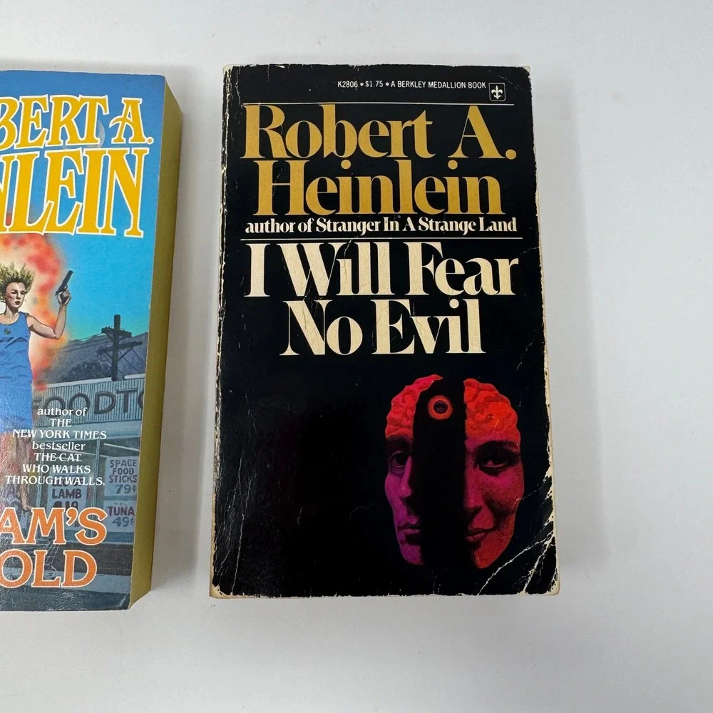 Lot of 3 Heinlein Sci Fi Books Farnham's Freehold, The Cat Who Walks Through...